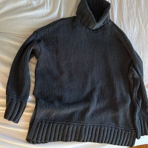 Dark greenish grey  aerie cowl neck knit sweater